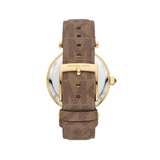  Shop Authentic Michael Kors Parker Three Hand Gold Dial Brown Leather Strap Watch For Women - MK2973 - Luxxuri