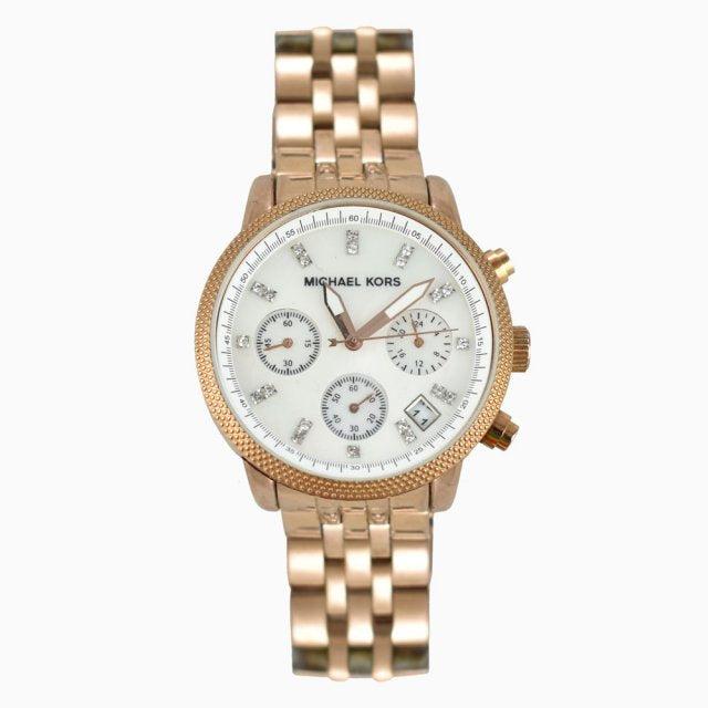  Shop Authentic Michael Kors Damen White Dial Rose Gold Steel Strap Watch for Women - MK5026 - Luxxuri