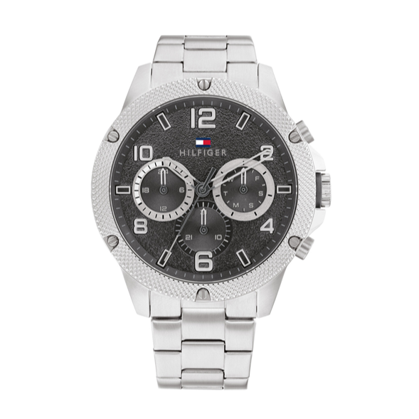  Shop Authentic Tommy Hilfiger Blaze Chronograph Black Dial Silver Steel Strap Watch For Men - 1792029 - Luxxuri