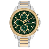  Shop Authentic Tommy Hilfiger Clark Chronograph Blue Dial Two Tone Steel Strap Watch For Men - 1792079 - Luxxuri