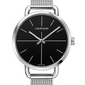  Shop Authentic Calvin Klein Even Black Dial Silver Mesh Bracelet Watch for Women - K7B23121 - Luxxuri