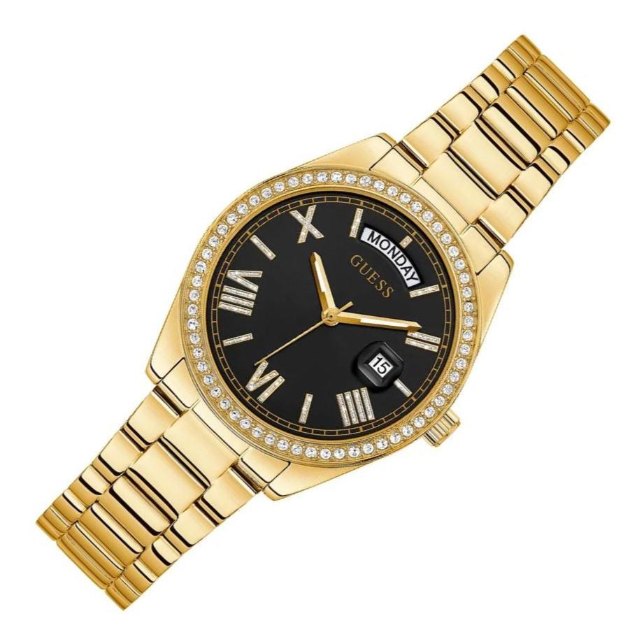  Shop Authentic Guess Luna Diamonds Black Dial Gold Steel Strap Watch for Women - GW0307L2 - Luxxuri