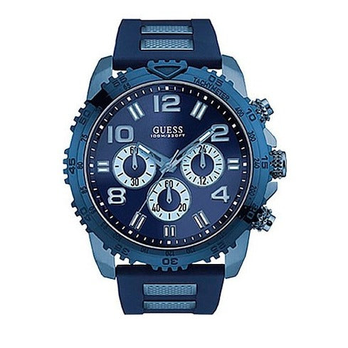  Shop Authentic Guess Velocity Chronograph Blue Dial Blue Rubber Steel Strap Watch for Men - W0599G4 - Luxxuri