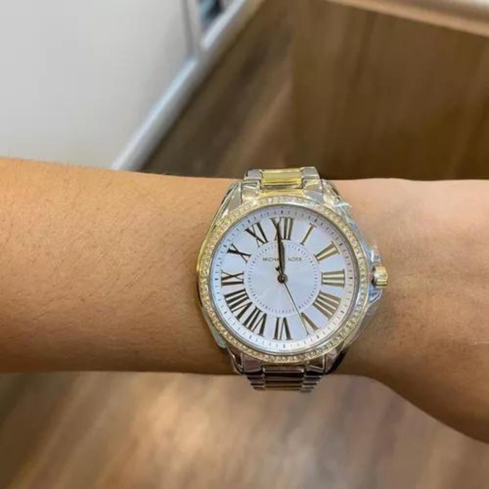  Shop Authentic Michael Kors Kacie Three Hand Silver Dial Two Tone Steel Strap Watch for Women - MK6931 - Luxxuri