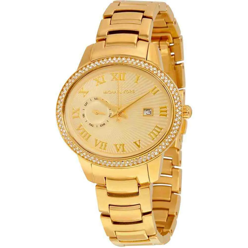  Shop Authentic Michael Kors Whitley Analog Diamonds Gold Dial Gold Steel Strap Watch For Women - MK6227 - Luxxuri