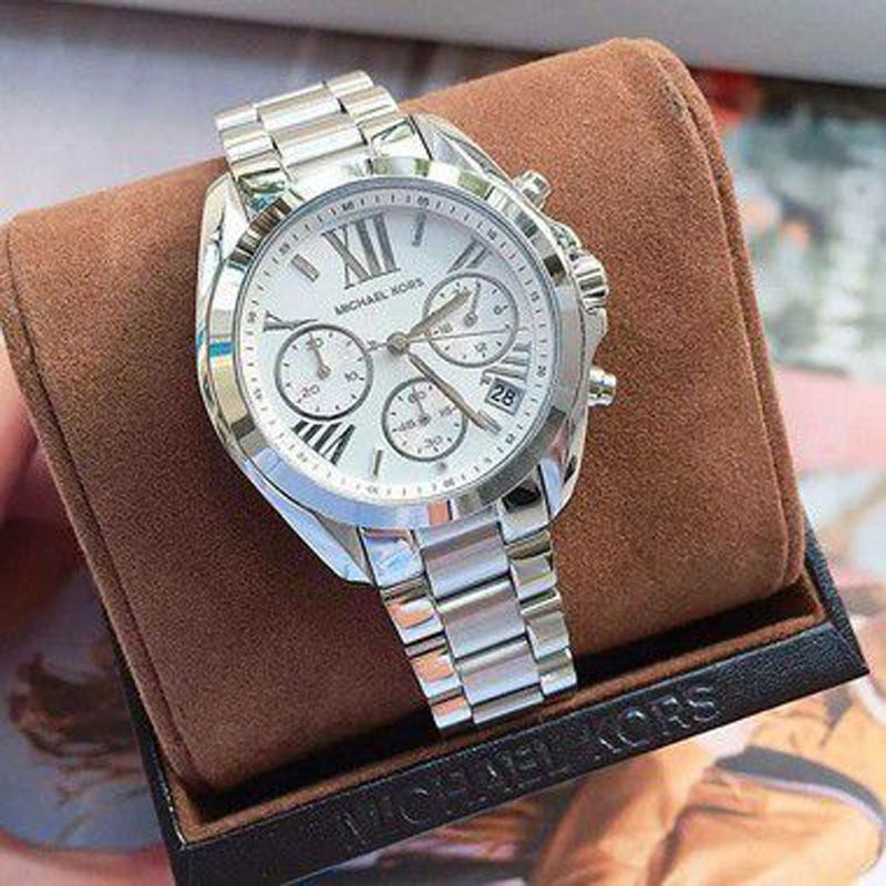  Shop Authentic Michael Kors Bradshaw Silver Dial Silver Steel Strap Watch for Men - MK5535 - Luxxuri