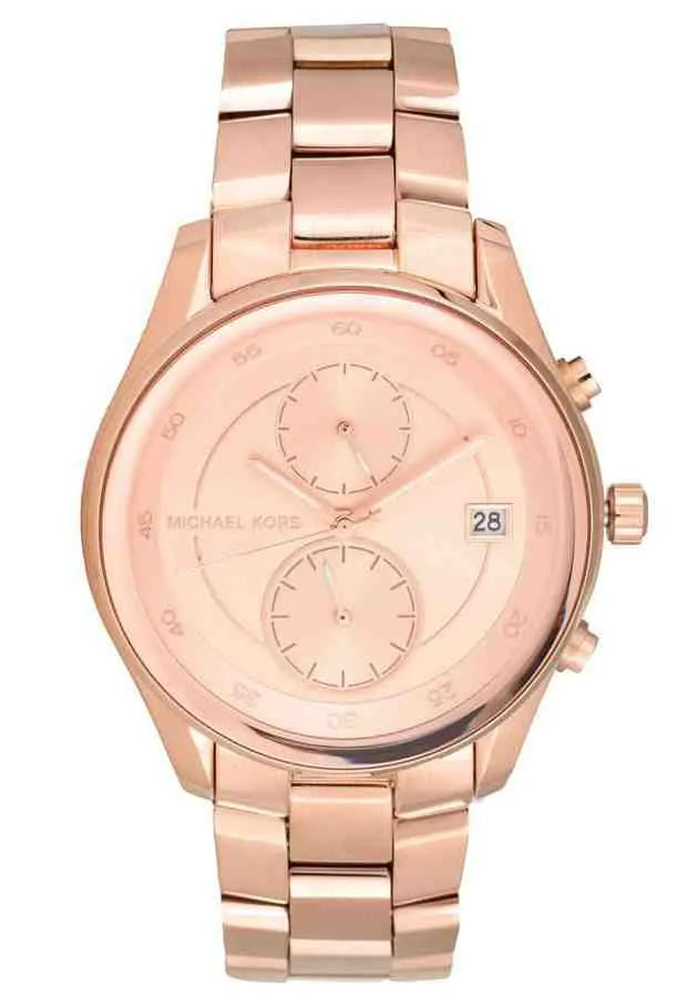  Shop Authentic Michael Kors Briar Quartz Rose Gold Dial Rose Gold Steel Strap Watch For Women - MK6465 - Luxxuri
