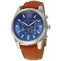  Shop Authentic Michael Kors Lexington Chronograph Blue Dial Brown Leather Strap Watch For Men - MK8537 - Luxxuri