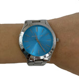  Shop Authentic Michael Kors Runway Blue Dial Silver Steel Strap Watch for Women - MK3292 - Luxxuri