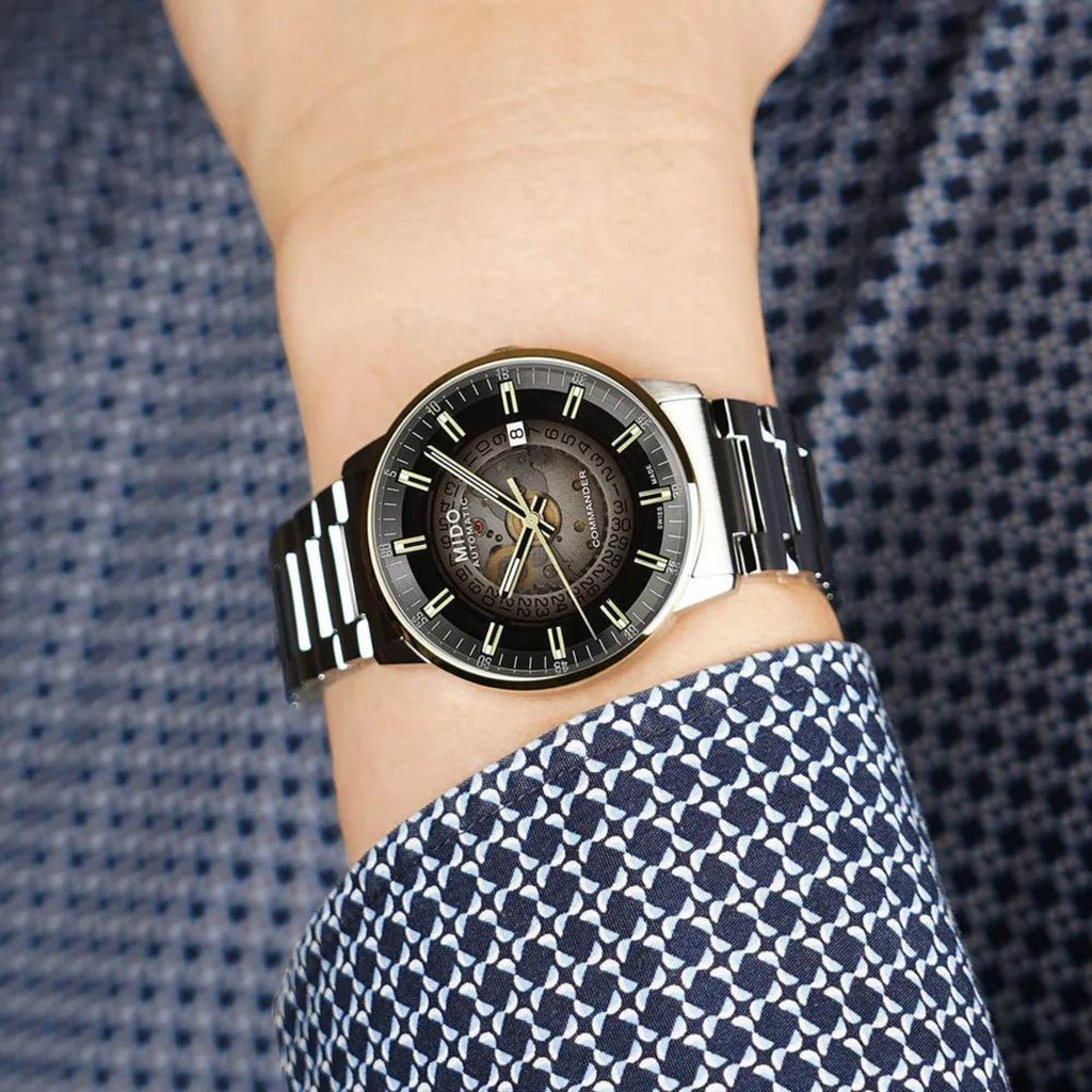  Shop Authentic Mido Commander Automatic Gradient Black Dial Silver Steel Strap Watch For Men - M021.407.11.411.00 - Luxxuri