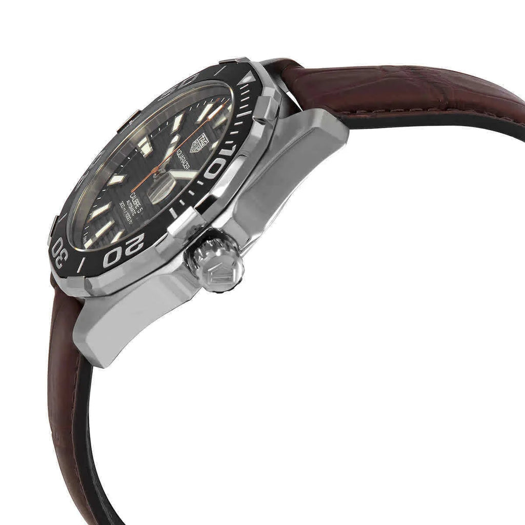  Shop Authentic Tag Heuer Aquaracer Caliber 5 Black Dial Brown Leather Strap Watch for Men - WAY201M.FC6474 - Luxxuri