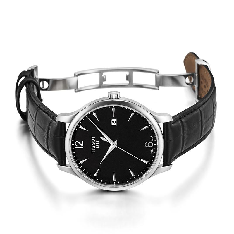  Shop Authentic Tissot T Classic Tradition Black Dial Black Leather Strap Watch For Men - T063.610.16.057.00 - Luxxuri
