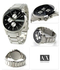  Shop Authentic Armani Exchange Hampton Chronograph Black Dial Silver Steel Strap Watch For Men - AX2152 - Luxxuri