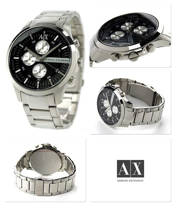  Shop Authentic Armani Exchange Hampton Chronograph Black Dial Silver Steel Strap Watch For Men - AX2152 - Luxxuri