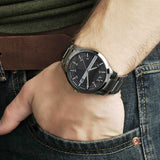  Shop Authentic Armani Exchange Hampton Chronograph Black Dial Silver Steel Strap Watch For Men - AX2103 - Luxxuri