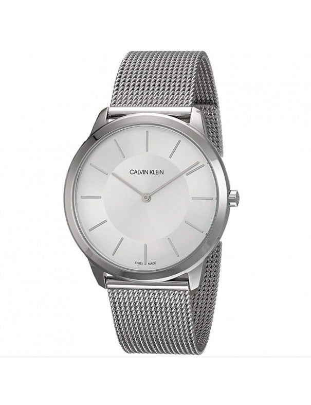  Shop Authentic Calvin Klein Minimal White Dial Silver Mesh Bracelet Watch for Men - K3M22126 - Luxxuri