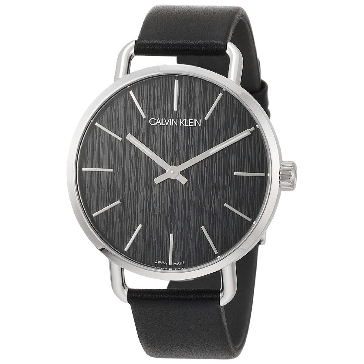  Shop Authentic Calvin Klein Even Black Dial Black Leather Strap Watch for Women - K7B211C1 - Luxxuri
