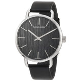  Shop Authentic Calvin Klein Even Black Dial Black Leather Strap Watch for Women - K7B211C1 - Luxxuri