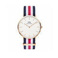  Shop Authentic Daniel Wellington Classic Canterbury White Dial Two Tone Nylon Strap Watch For Men - DW00100002 - Luxxuri