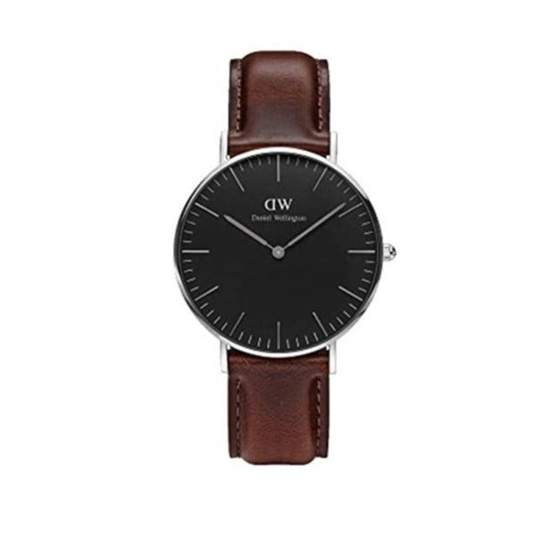 Daniel Wellington Classic Bristol Black Dial Brown Leather Strap Watch For Men - DW00100143