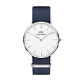  Shop Authentic Daniel Wellington Classic Bayswater White Dial Blue NATO Strap Watch For Men - DW00100276 - Luxxuri