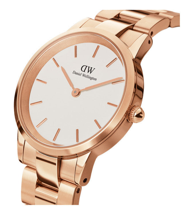  Shop Authentic Daniel Wellington Iconic Link White Dial Rose Gold Steel Strap Watch for Women - DW00100213 - Luxxuri