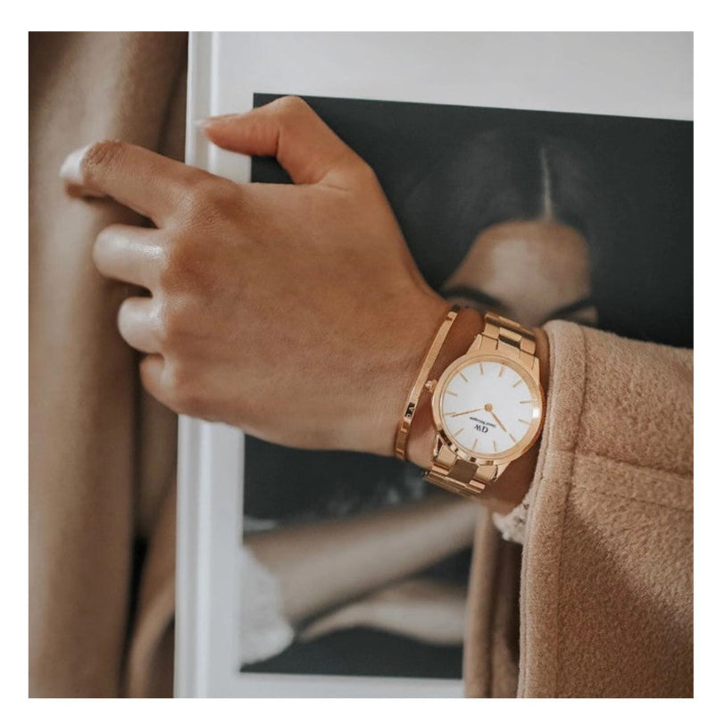  Shop Authentic Daniel Wellington Iconic Link White Dial Rose Gold Steel Strap Watch for Women - DW00100213 - Luxxuri