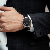  Shop Authentic Daniel Wellington Classic Sheffield Black Dial Black Leather Strap Watch For Women - DW00100139 - Luxxuri