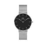  Shop Authentic Daniel Wellington Petite Sterling Black Dial Silver Mesh Bracelet Watch For Women - DW00100304 - Luxxuri