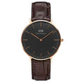  Shop Authentic Daniel Wellington Classic York Black Dial Brown Leather Strap Watch For Women - DW00100140 - Luxxuri