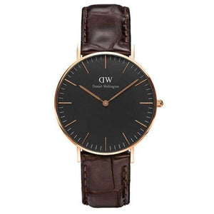  Shop Authentic Daniel Wellington Classic York Black Dial Brown Leather Strap Watch For Women - DW00100140 - Luxxuri
