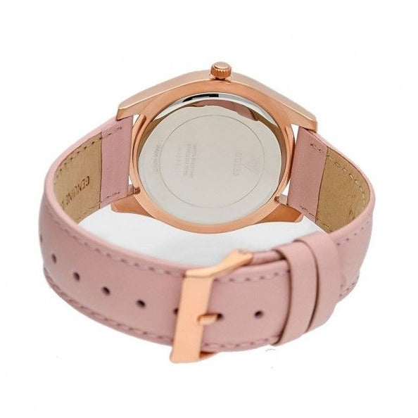  Shop Authentic Guess Wonderlust Beige Dial Pink Leather Strap Watch for Women - W1065L1 - Luxxuri