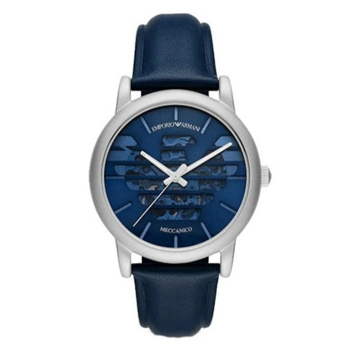  Shop Authentic Emporio Armani Luigi Automatic Blue Dial Blue Leather Strap Watch For Men - AR60030 - Luxxuri