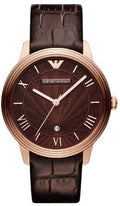  Shop Authentic Emporio Armani Classic Quartz Brown Dial Brown Leather Strap Watch For Men - AR1613 - Luxxuri