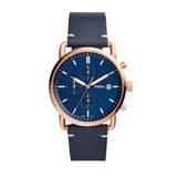  Shop Authentic Fossil The Commuter Blue Dial Blue Leather Strap Watch for Men - FS5404 - Luxxuri