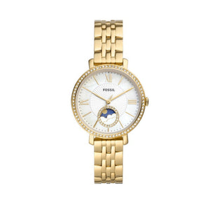  Shop Authentic Fossil Jacqueline Moonphase Mother of Pearl Dial Gold Steel Strap Watch for Women - ES5167 - Luxxuri