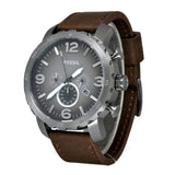  Shop Authentic Fossil Nate Chronograph Grey Dial Brown Leather Strap Watch for Men - JR1424 - Luxxuri