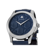  Shop Authentic Gucci G Timeless Quartz Blue Dial Blue Leather Strap Watch For Men - YA1264032 - Luxxuri