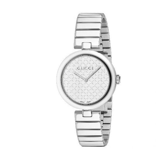  Shop Authentic Gucci Diamantissima Quartz White Dial Silver Steel Strap Watch For Women - YA141402 - Luxxuri