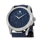  Shop Authentic Gucci G Timeless Quartz Blue Dial Blue Leather Strap Watch For Men - YA1264032 - Luxxuri