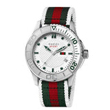  Shop Authentic Gucci G Timeless White Dial Two Tone Nylon Strap Watch For Men - YA126231 - Luxxuri
