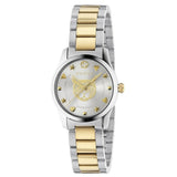  Shop Authentic Gucci G Timeless Quartz Silver Dial Two Tone Steel Strap Watch For Women - YA126596 - Luxxuri