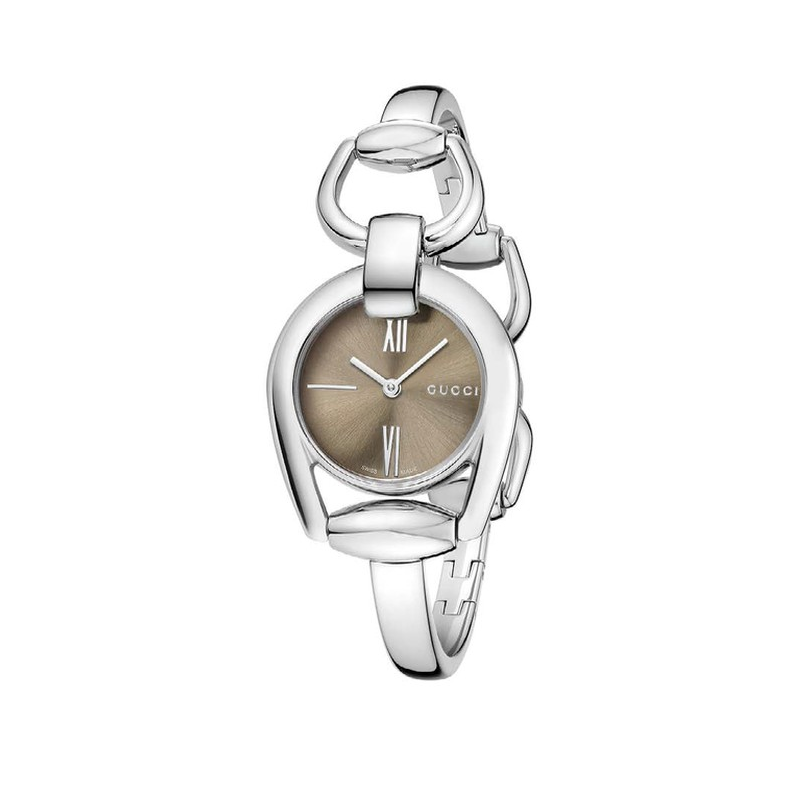  Shop Authentic Gucci Horsebit Collection Quartz Brown Dial Silver Steel Strap Watch For Women - YA139501 - Luxxuri
