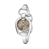  Shop Authentic Gucci Horsebit Collection Quartz Brown Dial Silver Steel Strap Watch For Women - YA139501 - Luxxuri
