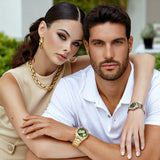  Shop Authentic Guess Equity Analog Green Dial Gold Steel Strap Watch For Men - GW0703G2 - Luxxuri