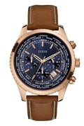  Shop Authentic Guess Persuit Chronograph Blue Dial Brown Leather Strap Watch for Men - W0500G1 - Luxxuri