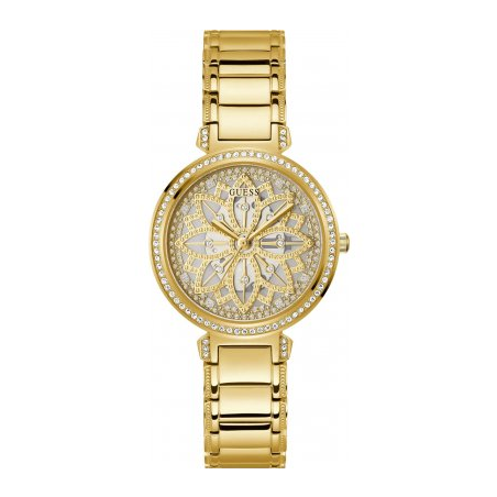 Shop Authentic Guess Lily Quartz Gold Dial Gold Steel Strap Watch For Women - GW0528L2 - Luxxuri
