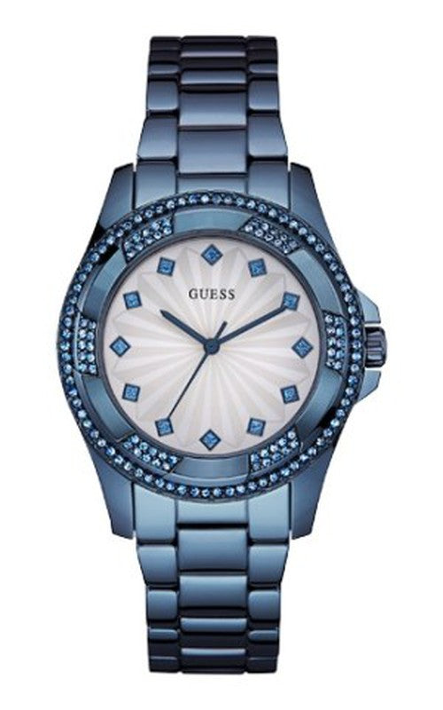  Shop Authentic Guess Pinwheel Analog Silver Dial Blue Steel Strap Watch for Women - W0702L1 - Luxxuri