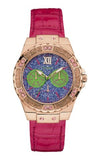  Shop Authentic Guess Limelight Quartz Multicolor Dial Red Leather Strap Watch For Women - W0775L4 - Luxxuri