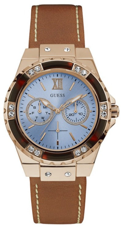  Shop Authentic Guess Limelight Quartz White Dial Brown Leather Strap Watch For Women - W0775L7 - Luxxuri